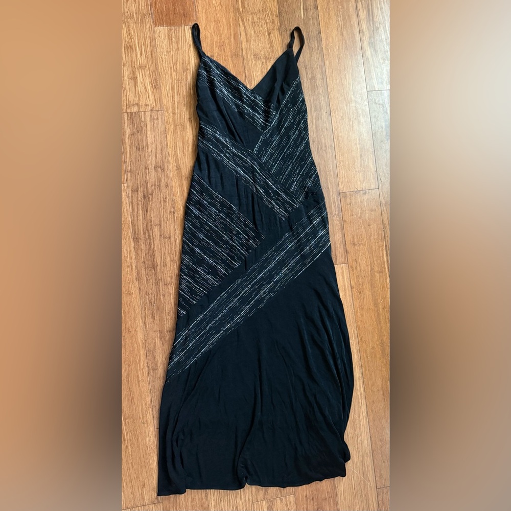 Elegant Black Striped Women's Dress